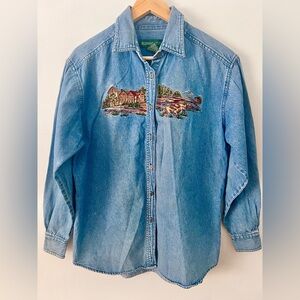 Vintage Embroidered Denim Shirt